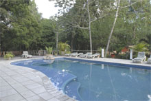 Hotel Jungle Lodge Swimming Pool Peten Guatemala Maya Archaeology