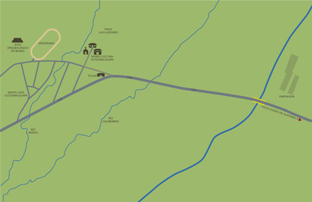 how to get to Bilbao site in Cotzumalguapa map