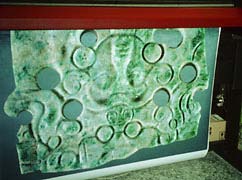 Mayan jade printed on a Colorspan wide format inkjet color printer. Ilford IJT wide format printer.